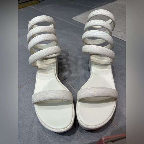 Cult Gaia Gabi snake embossed leather wrap sandals - Picture 6 of 9